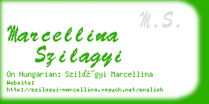 marcellina szilagyi business card